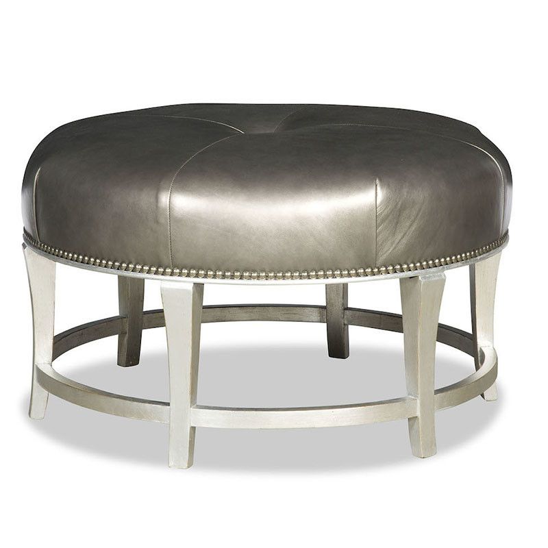 The Curtis Ottoman Is A Great Addition To Your Living Room Or Bathroom. Regarding Silver And White Leather Round Ottomans (Gallery 19 of 20)