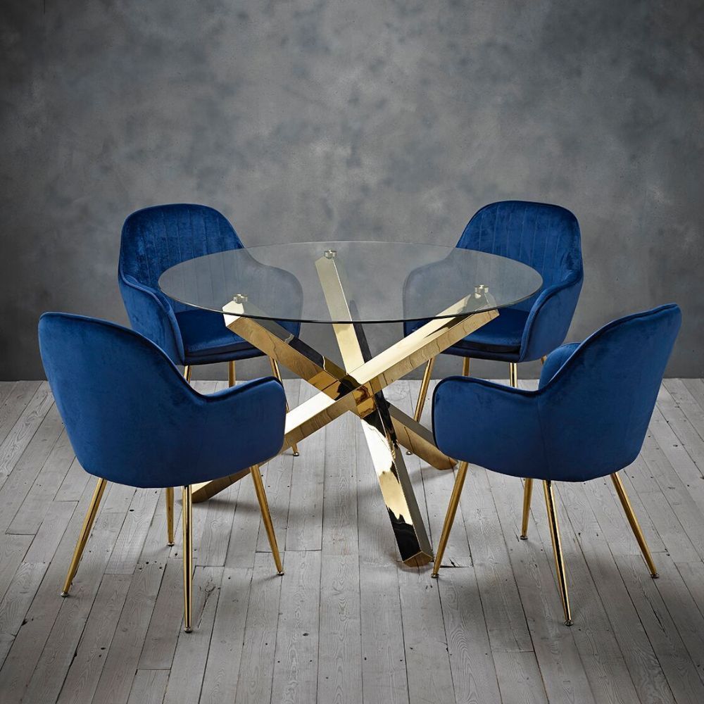 The Maison Dining Table Has Show Stopper Looks However It Won't Within Blue And Gold Round Side Stools (View 14 of 20)