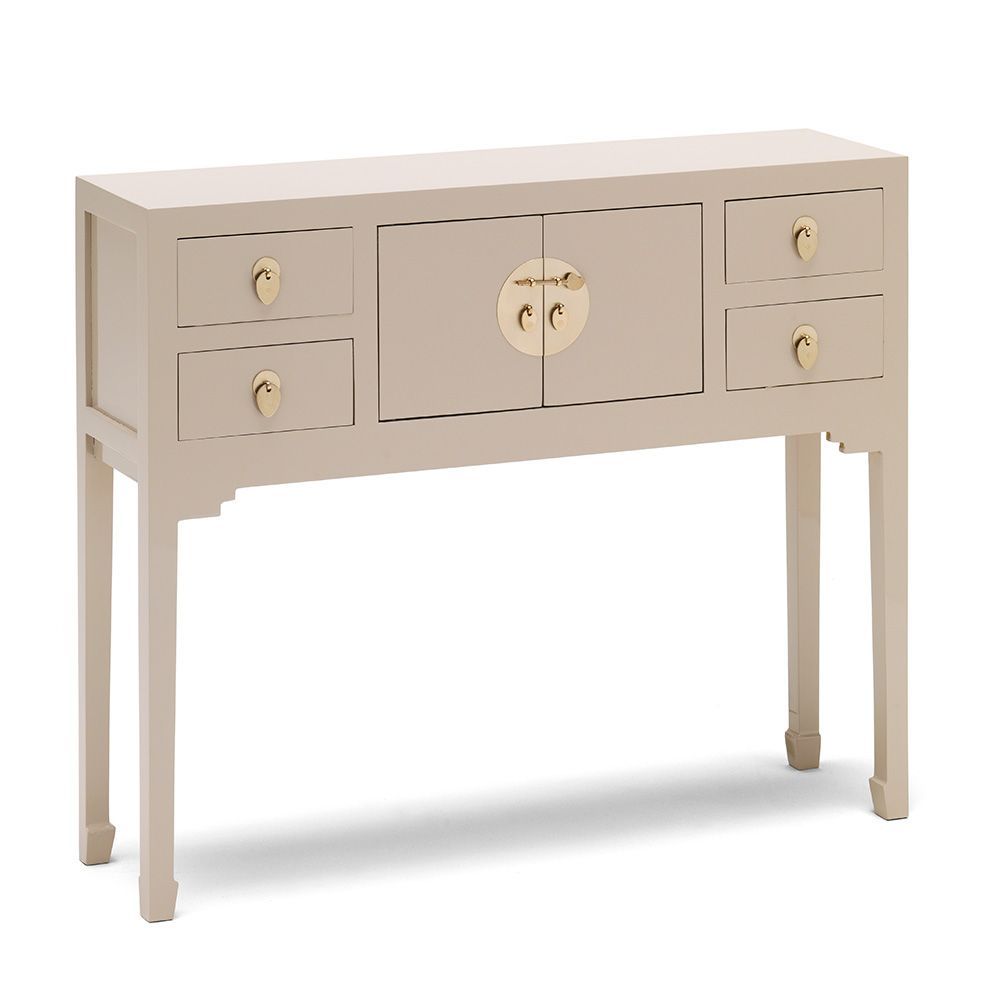 The Nine Schools Qing Chinese Small Console Table In Oyster Grey Throughout Gray And Gold Console Tables (View 19 of 20)
