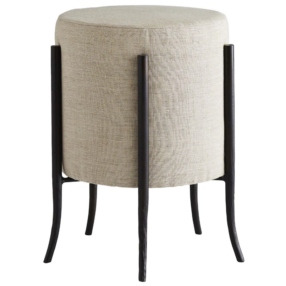 The Pagoda Ottoman Features A Soft, Natural Linen Upholstered Cylinder Within Natural Beige And White Cylinder Pouf Ottomans (Gallery 19 of 20)