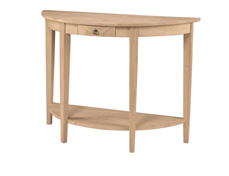 The Whitewood Half Round Console Table Is Solid Wood (View 15 of 20)