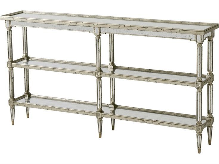 Theodore Alexander Antique Trellis Mirrored / Silver Leaf 67'' Wide Intended For Silver Leaf Rectangle Console Tables (View 3 of 20)