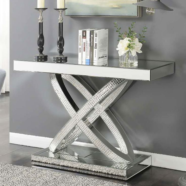 Tiffany Mirrored Double Ring Console Table | Picture Perfect Home Intended For Mirrored And Chrome Modern Console Tables (View 7 of 20)
