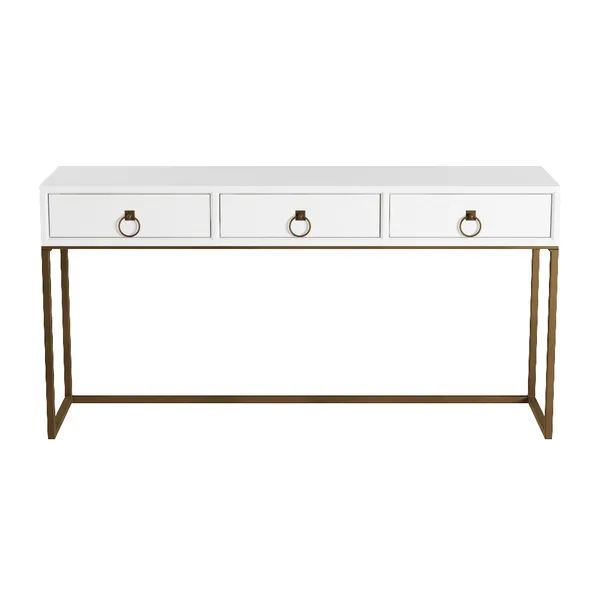 Titan Lighting Gloss White And Gold Storage Console Table Tn 892716 In In Gloss White Steel Console Tables (Gallery 19 of 20)