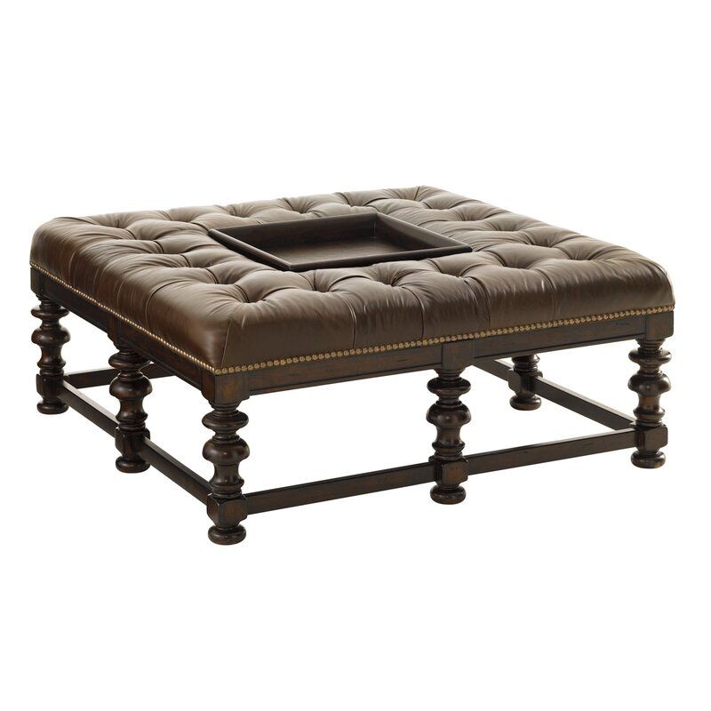 Tommy Bahama Home Heather 49" Tufted Square Cocktail Ottoman | Wayfair Inside Fabric Tufted Square Cocktail Ottomans (View 8 of 20)