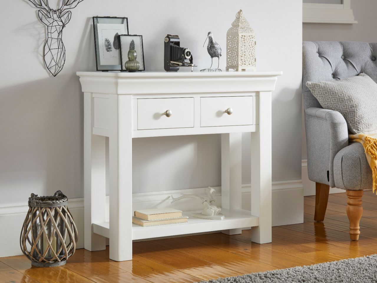 Toulouse White Painted Console Table 2 Drawers | Fully Assembled Pertaining To Geometric White Console Tables (View 8 of 20)