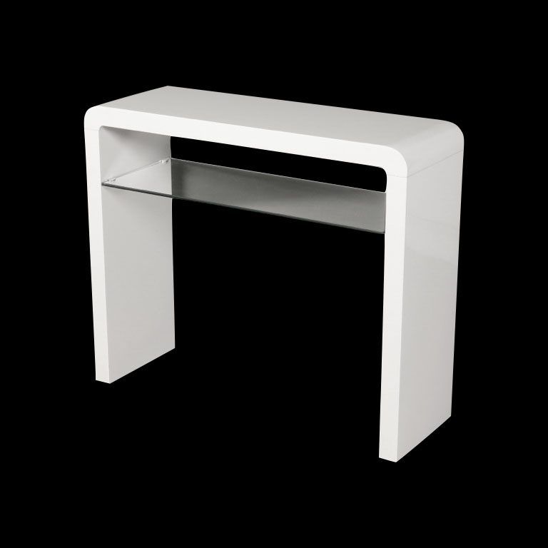 Trend High Gloss White Medium Console Table | Free Delivery & Returns For White Geometric Console Tables (View 10 of 20)