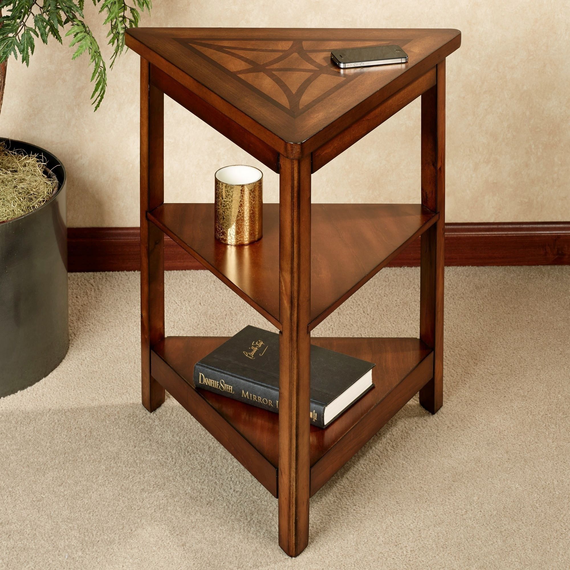 Triangle Corner Table – Ideas On Foter With Pecan Brown Triangular Console Tables (View 6 of 20)
