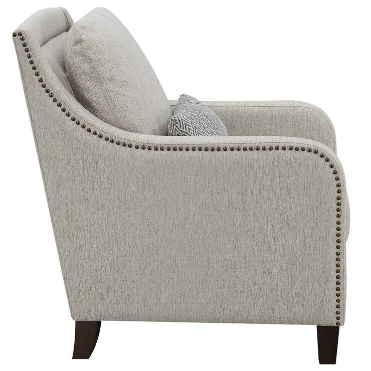 True Innovations Sydney Grey Fabric Accent Chair With Accent Pillow Throughout Gray Chenille Fabric Accent Stools (View 19 of 20)