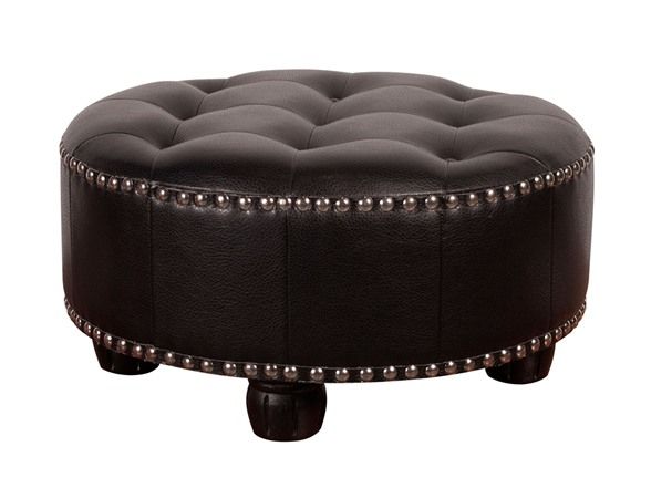 Tufted Black Faux Leather Ottoman With Black Faux Leather Ottomans With Pull Tab (View 13 of 20)