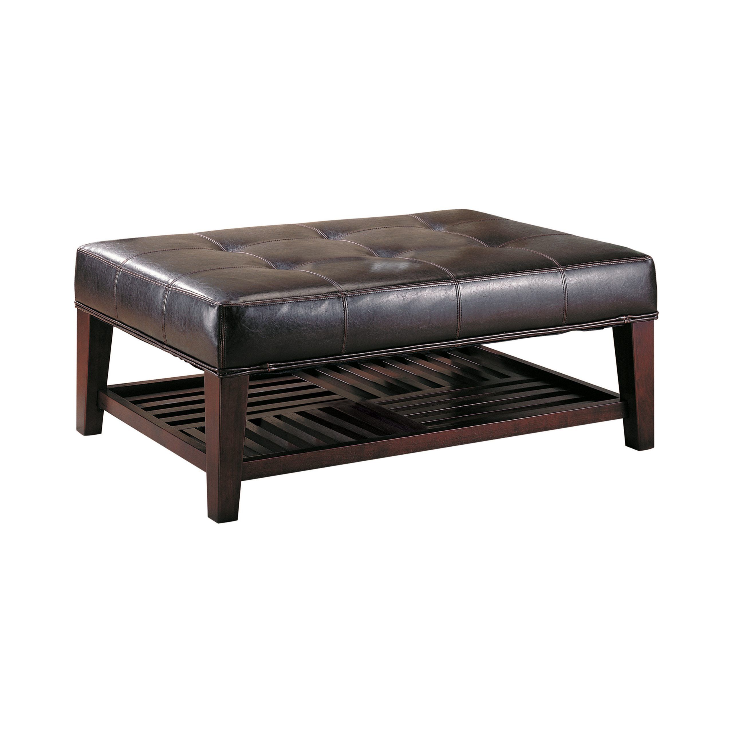 Tufted Ottoman With Storage Shelf Brown – Coaster Fine Furniture Inside Brown Tufted Pouf Ottomans (View 13 of 20)