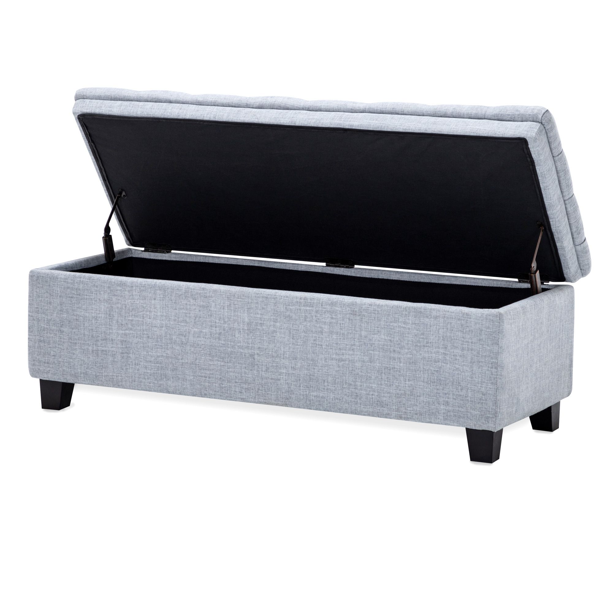 Tufted Upholstered Fabric Large Storage Ottoman Bench Footrest, Light In Fabric Tufted Storage Ottomans (View 20 of 20)