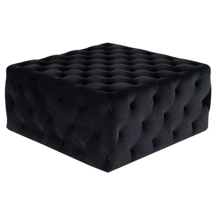 Tufty Square Ottoman | Square Ottoman, Ottoman, Shale Grey With Multi Color Fabric Square Ottomans (View 7 of 20)