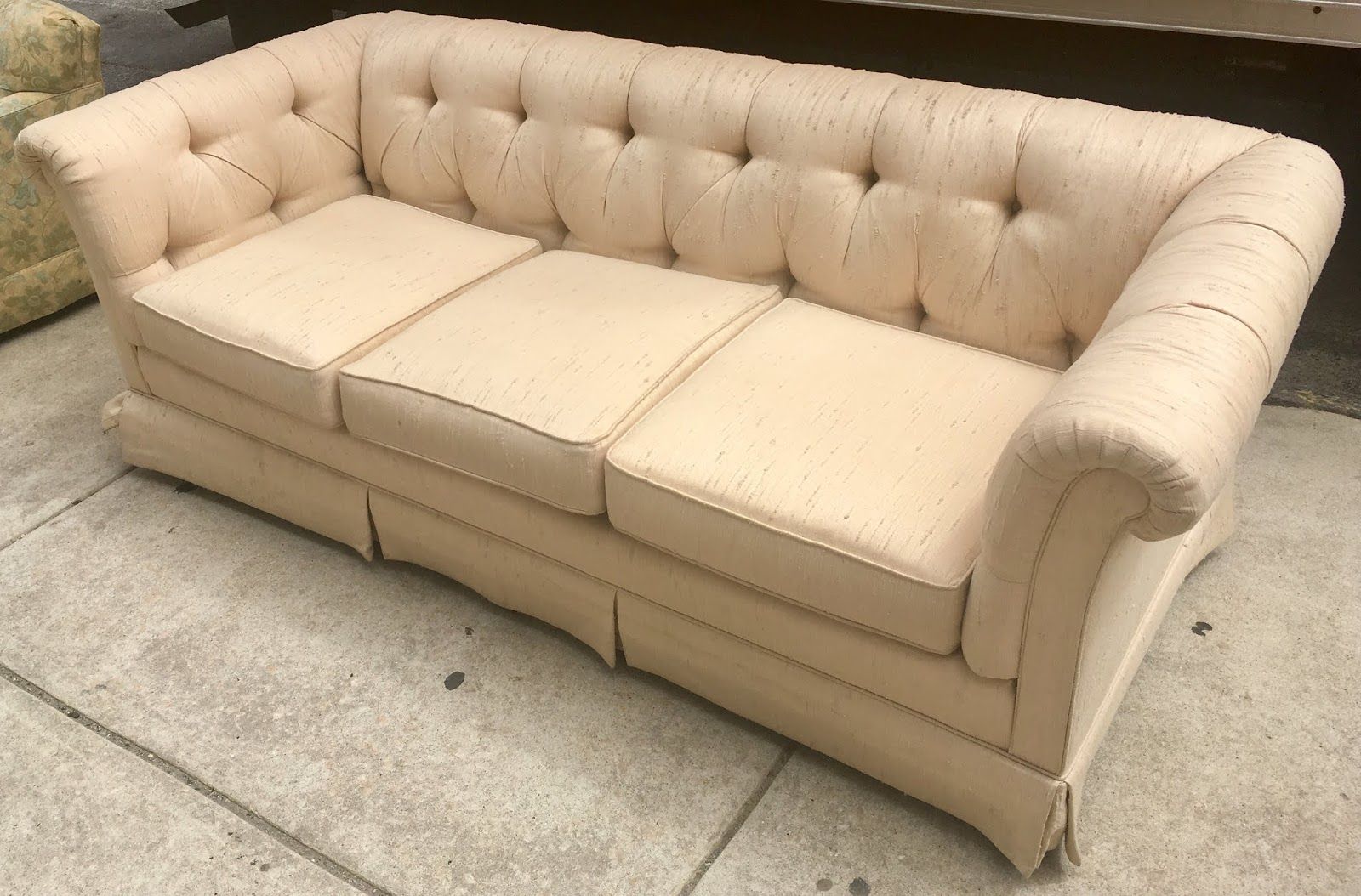 Uhuru Furniture & Collectibles: Beige Sofa With Tufted Backsherrill Pertaining To Ecru And Otter Console Tables (View 13 of 20)