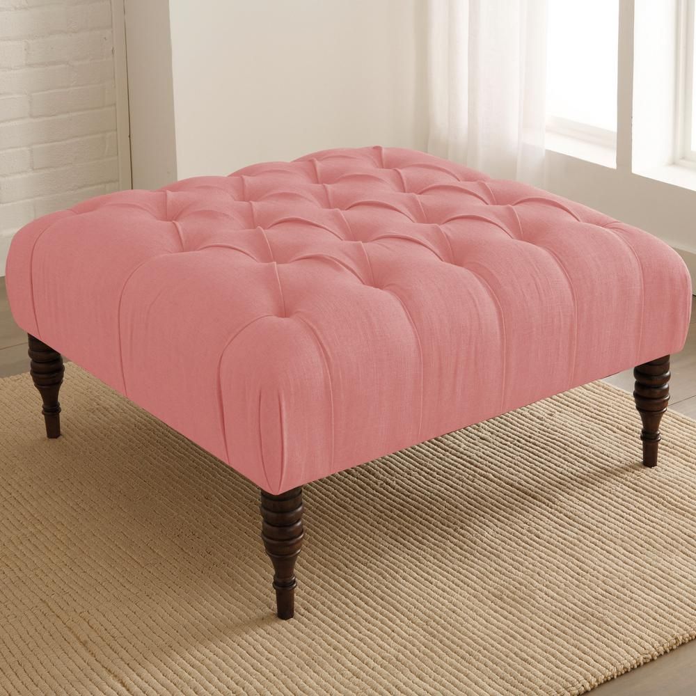 Unbranded Linen Petal Tufted Cocktail Ottoman 445lnnptl – The Home Depot In Linen Sandstone Tufted Fabric Cocktail Ottomans (View 5 of 20)