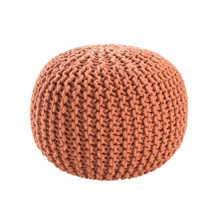 Undefined | Cotton Pouf, Pouf Ottoman, Knitted Pouf Regarding Cream Cotton Knitted Pouf Ottomans (View 9 of 20)
