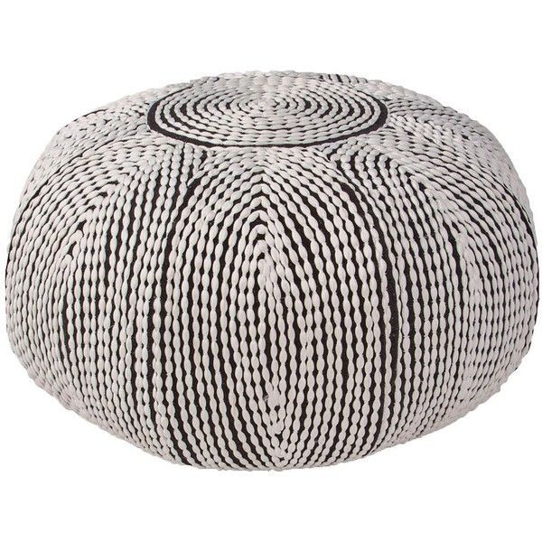 Universal Lighting And Decor Jaipur Pasco Solid Pattern Black Ivory With Regard To White Solid Cylinder Pouf Ottomans (View 13 of 18)