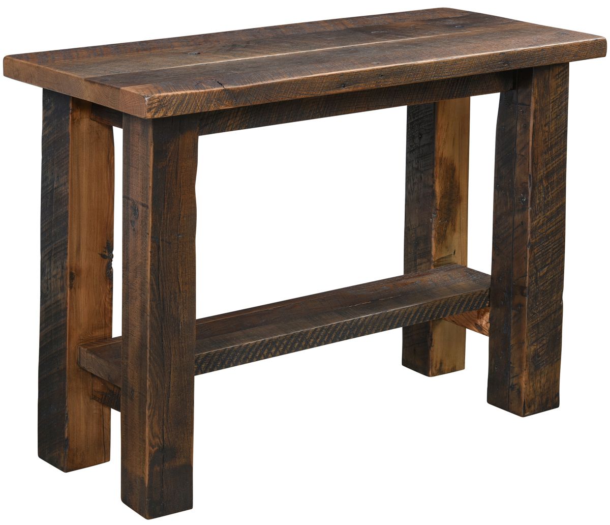 Up To 33% Off Kingston Reclaimed Barnwood Sofa Table With Shelf | Amish Throughout Smoked Barnwood Console Tables (View 13 of 20)