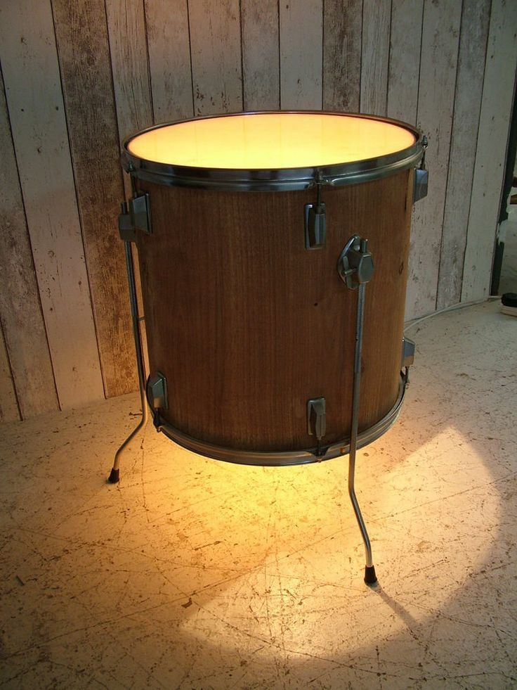 Upcycled Lamp Light – Google Zoeken | Drum Side Table, Garage Lighting Pertaining To Light Natural Drum Console Tables (View 13 of 20)