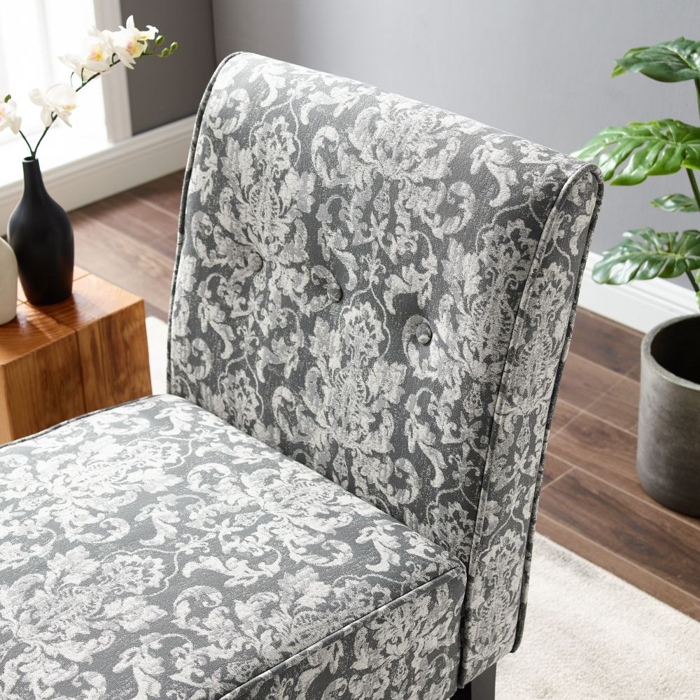 Upholstery: Coco Accent Chair Gray Damask Intended For Gray Chenille Fabric Accent Stools (View 18 of 20)