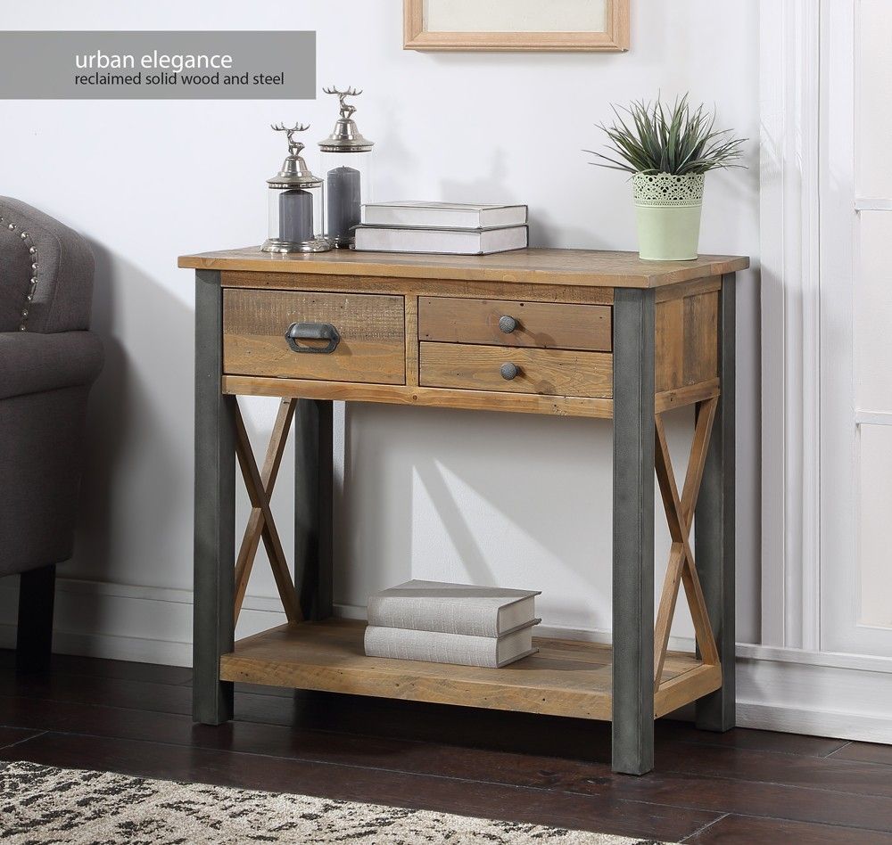 Urban Elegance – Reclaimed Small Console Table – Mango Wood Furniture With Natural Mango Wood Console Tables (View 17 of 20)