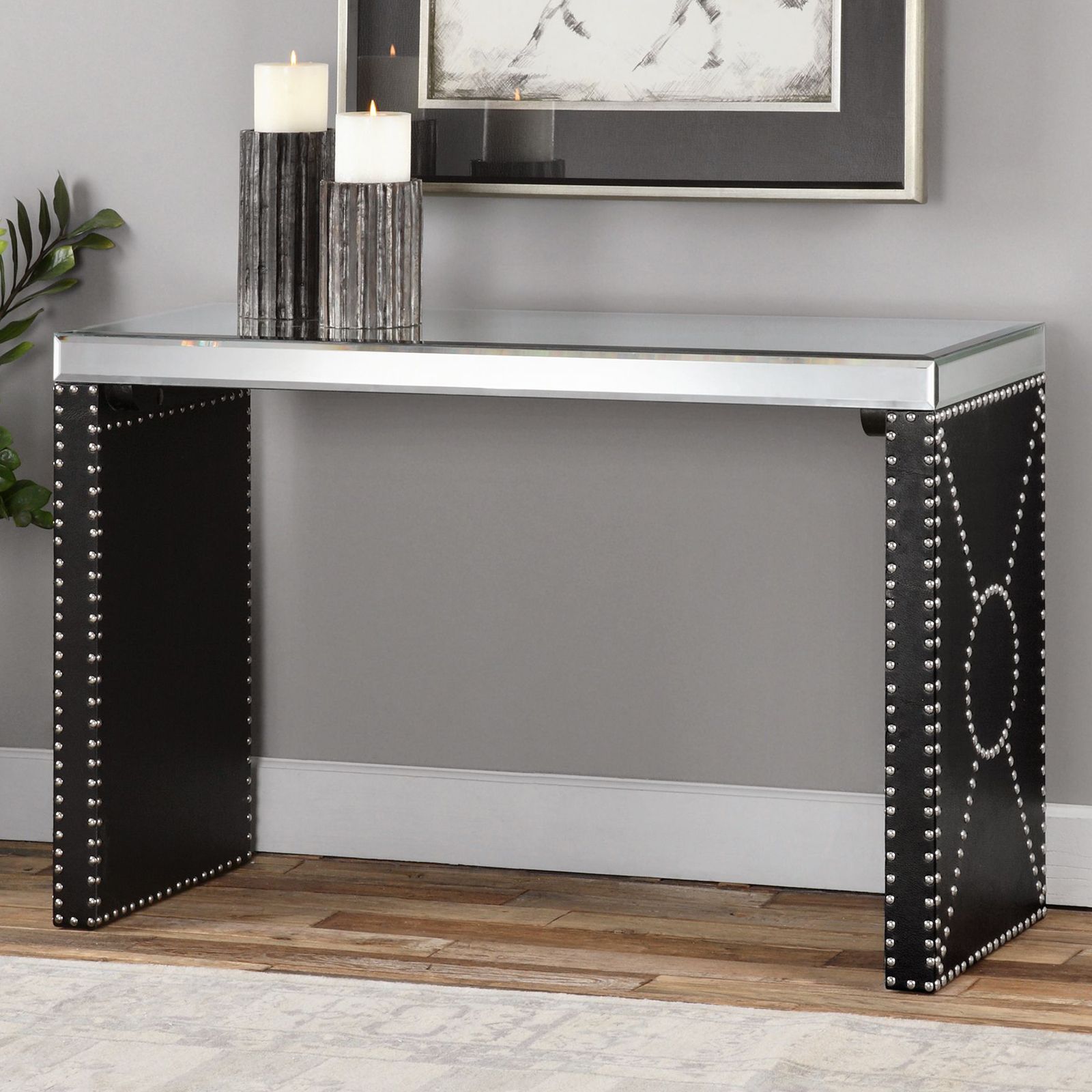 Uttermost Lucero Mirrored Sofa Table – Console Tables At Hayneedle Pertaining To Mirrored Console Tables (View 10 of 20)