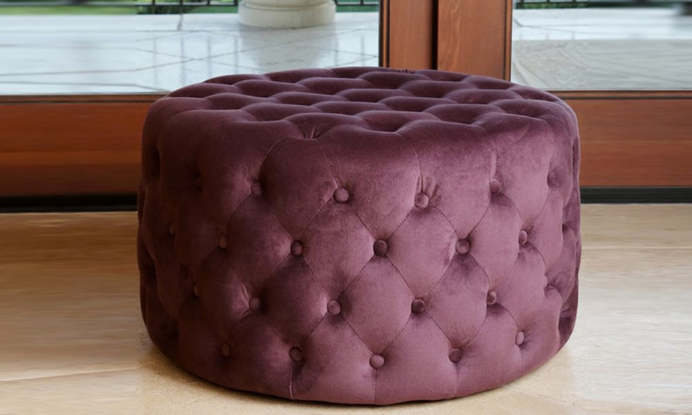 Velvet Fabric Tufted Pouf Ottoman From Aed 1,299 For Snow Tufted Fabric Ottomans (View 20 of 20)