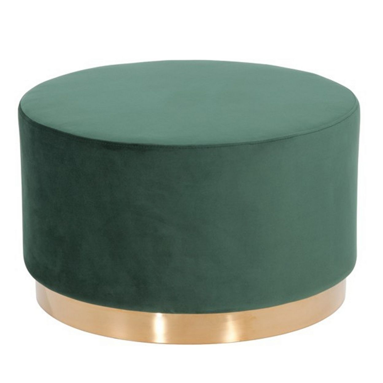 Velvet Upholstered Ottoman With Steel Base, Small, Green And Gold | Ebay With Regard To Honeycomb Cream Velvet Fabric And Gold Metal Ottomans (View 7 of 20)