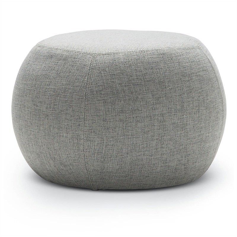 Venus Fabric Cushion Pouf Ottoman – Light Grey In Light Gray Cylinder Pouf Ottomans (View 18 of 20)