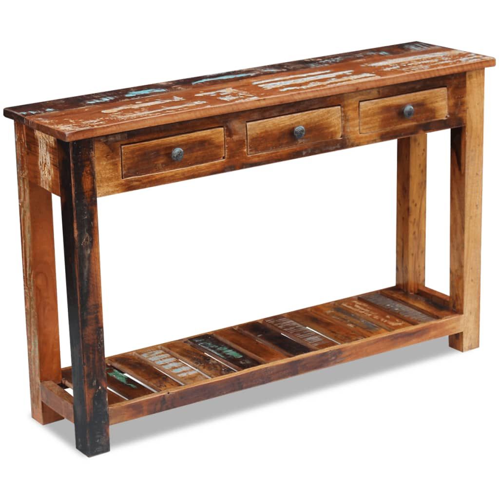 Vidaxl Console Table Solid Reclaimed Wood 120x30x76 Cm | Vidaxl (View 3 of 20)