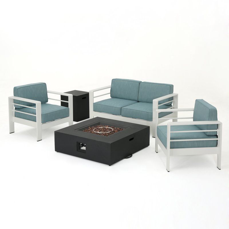 Villegas 5 Piece Sofa Set With Cushions | Banklar Inside 5 Piece Console Tables (View 12 of 20)
