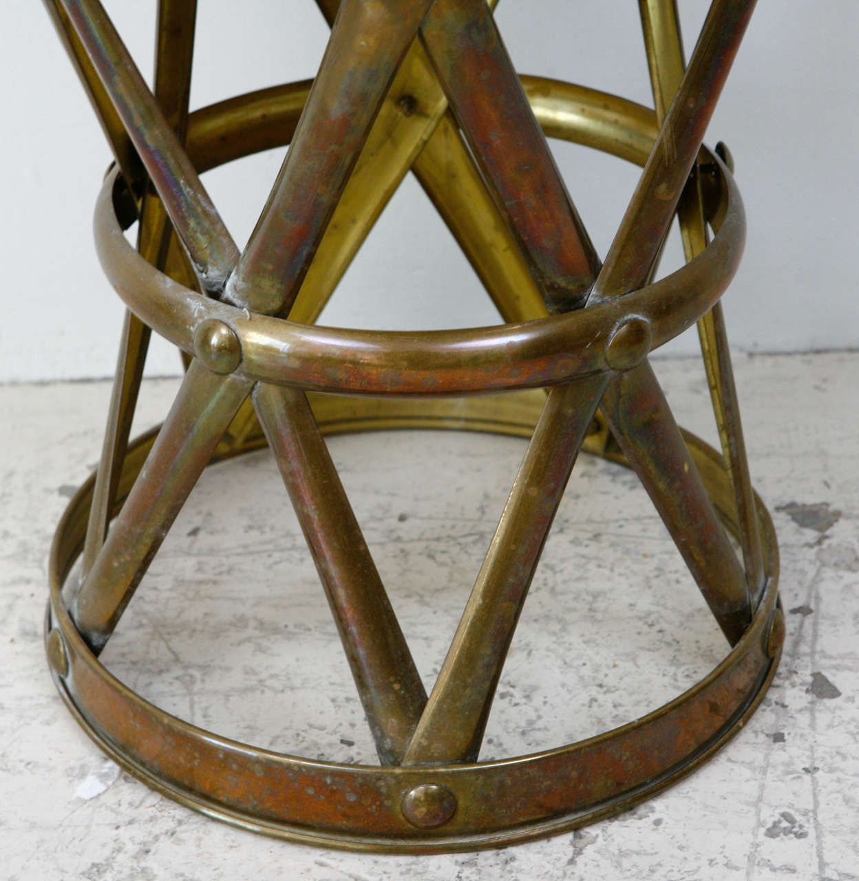 Vintage Brass Drum Stool At 1stdibs Pertaining To Espresso Antique Brass Stools (View 9 of 20)