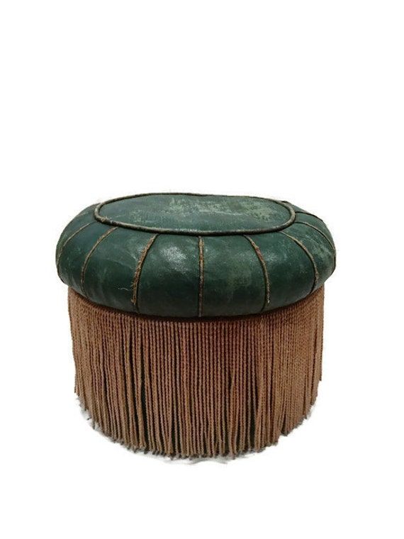 Vintage Distressed Leather Ottoman Pouf Moroccan Decor Meets With Weathered Silver Leather Hide Pouf Ottomans (View 11 of 20)