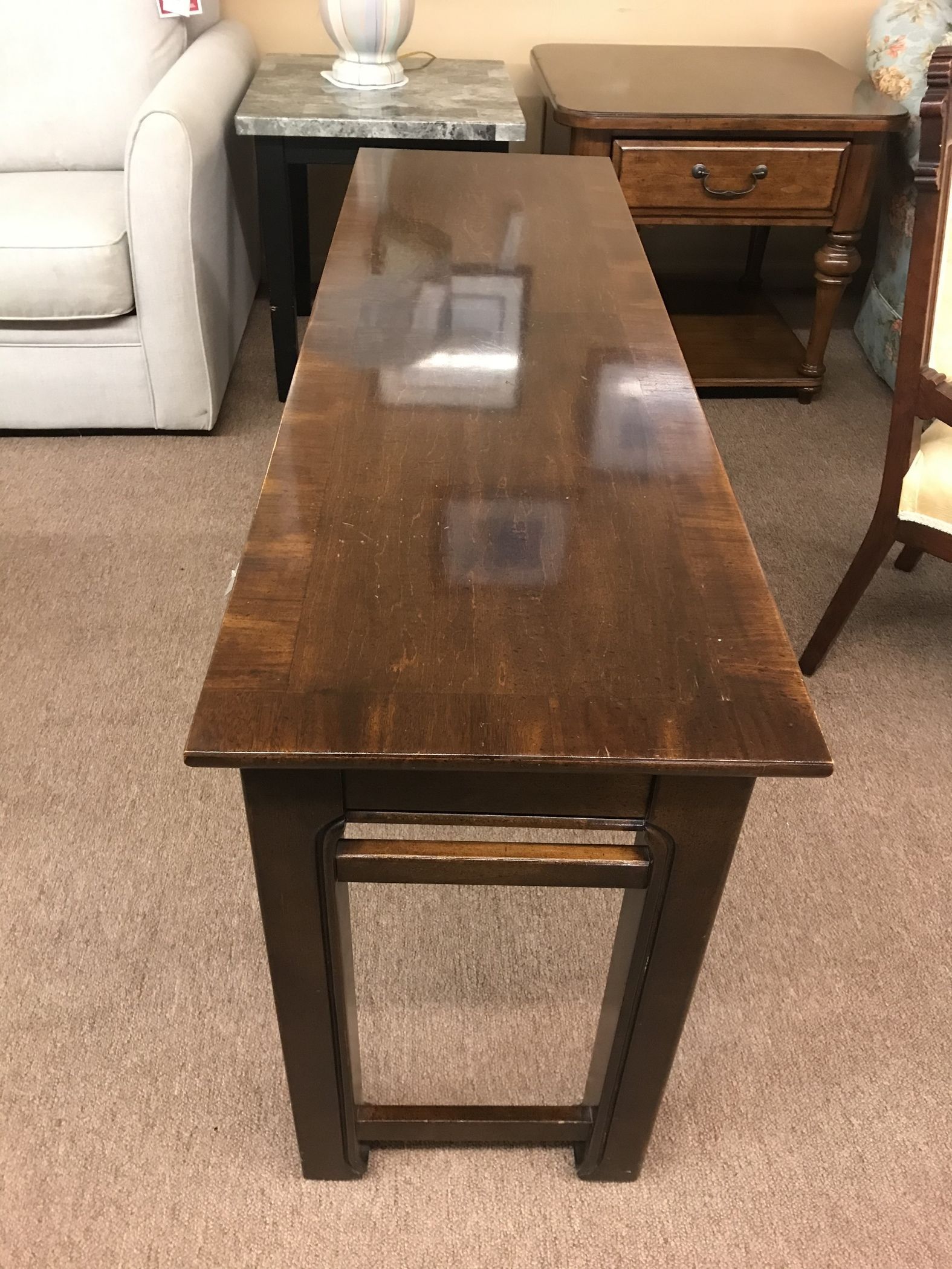 Walnut Sofa Table | Delmarva Furniture Consignment With Hand Finished Walnut Console Tables (View 10 of 20)