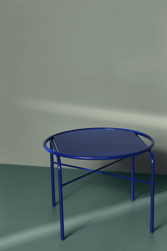 Warm Nordic Secant Coffee Table, Round, Cobalt Blue | Finnish Design Shop Throughout Cobalt Console Tables (View 10 of 20)
