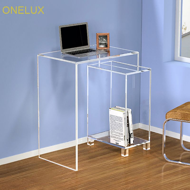 Waterfall Acrylic Storage Console Table,lucite Home Office Desk With With Acrylic Modern Console Tables (View 4 of 20)