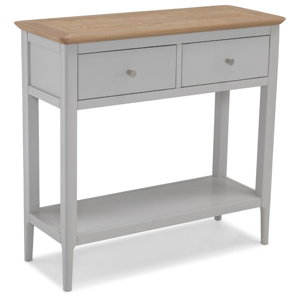 Waverley Grey 2 Drawer Console Table Intended For Gray Wood Veneer Console Tables (View 8 of 20)