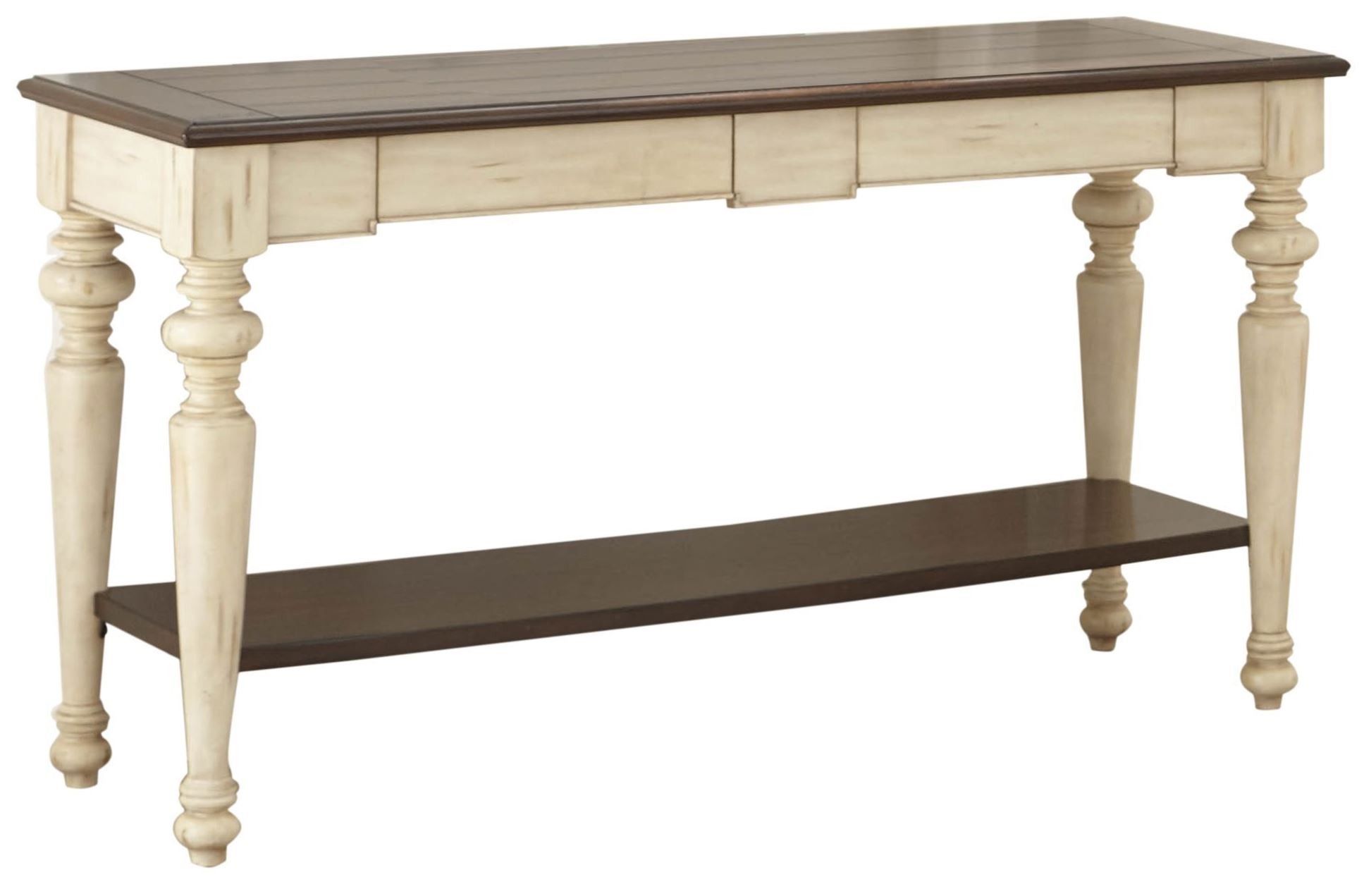 Wesley Antique White And Walnut Sofa Table, Wy300s, Steve Silver Inside Hand Finished Walnut Console Tables (Gallery 20 of 20)