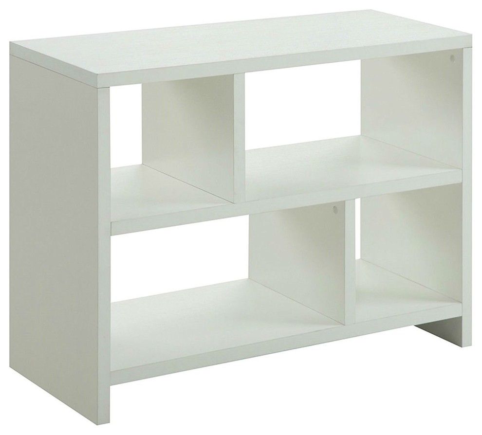 White 2 Shelf Modern Bookcase Console Table – Contemporary – Bookcases With 2 Shelf Console Tables (View 8 of 20)