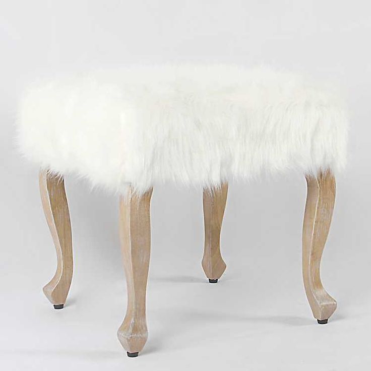 White Faux Fur Ottoman From Kirkland's | Faux Fur Ottoman, Homepop, Fur Pertaining To White Faux Fur Round Ottomans (Gallery 19 of 20)