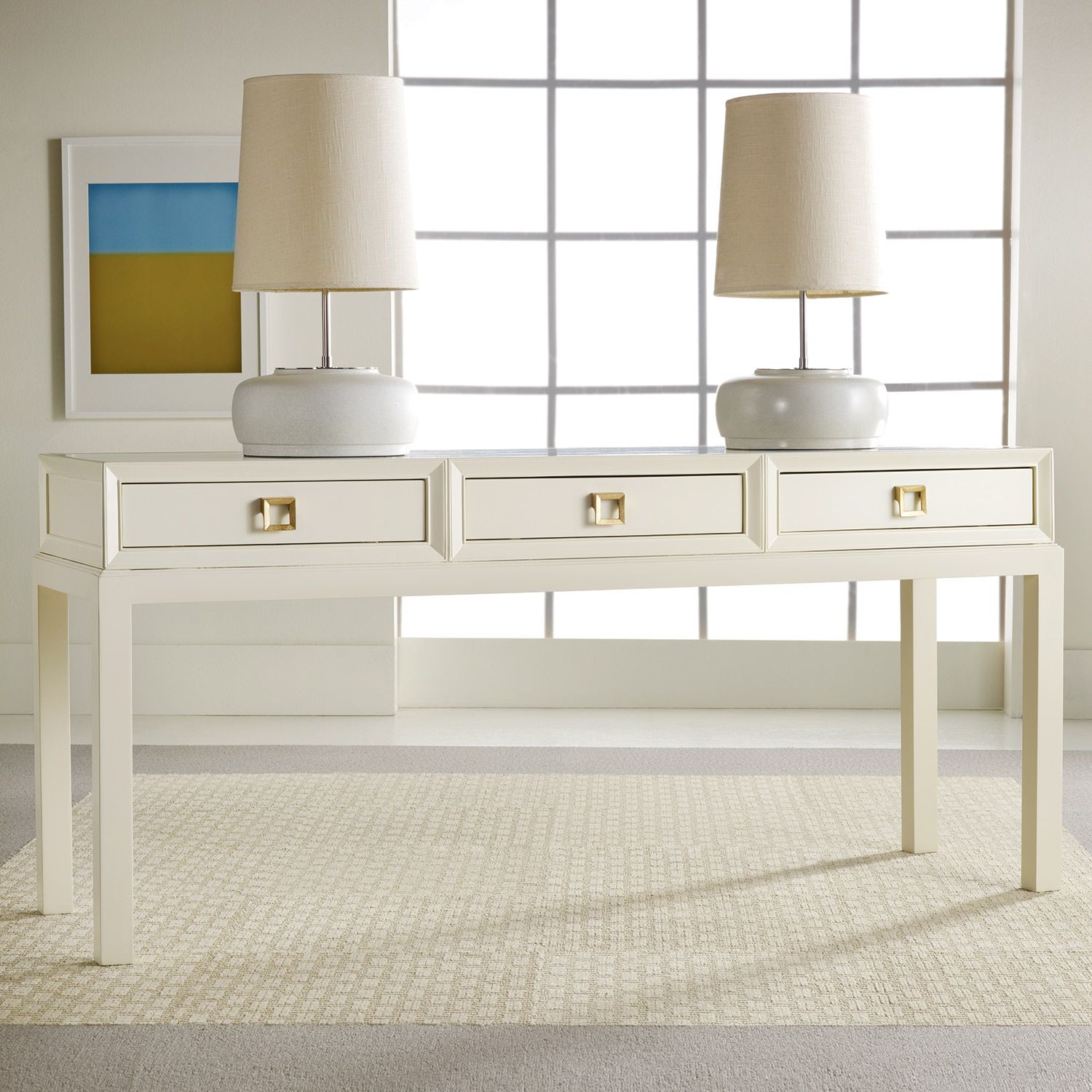 White Lacquer Console Table Product Selections – Homesfeed In Geometric White Console Tables (View 13 of 20)
