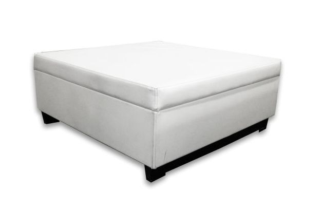 White Leather Ottoman Coffee Table Furniture | Roy Home Design With Small White Hide Leather Ottomans (View 16 of 20)