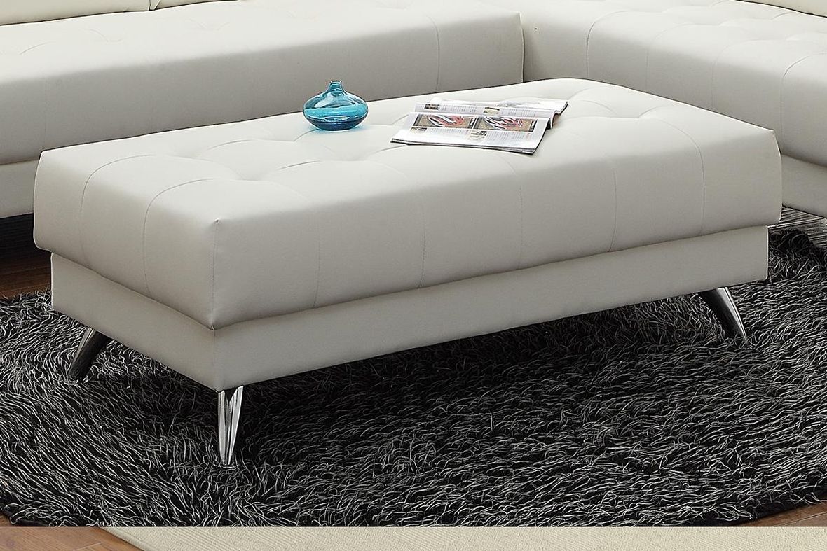 White Leather Ottoman – Steal A Sofa Furniture Outlet Los Angeles Ca Inside White Leatherette Ottomans (View 2 of 20)