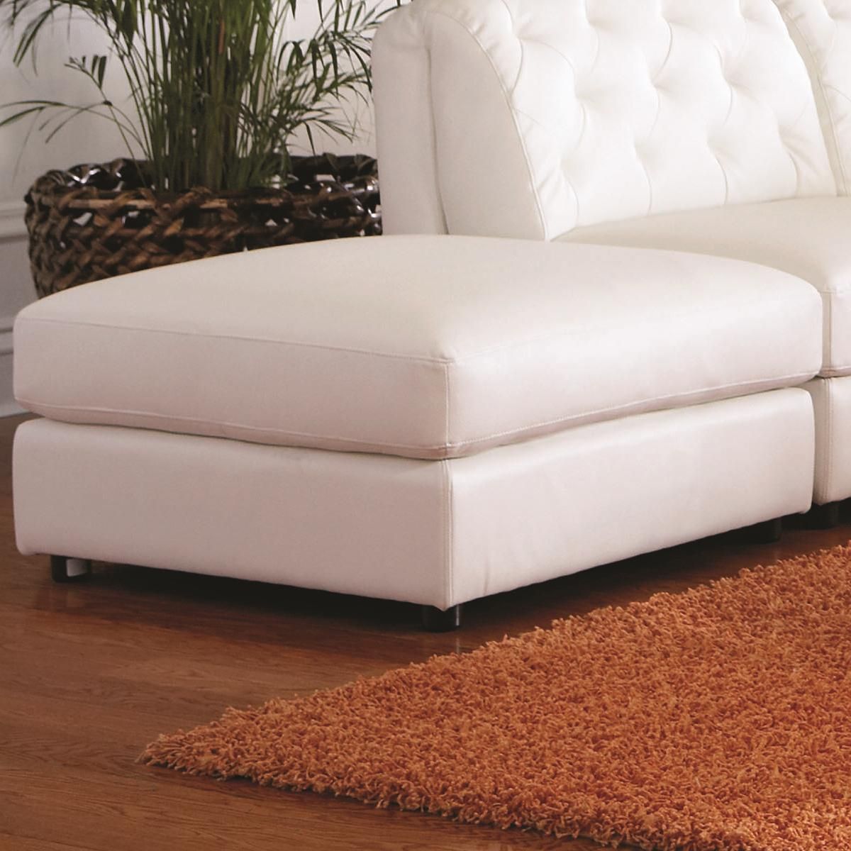 White Leather Ottoman – Steal A Sofa Furniture Outlet Los Angeles Ca With Regard To White Leather Ottomans (View 6 of 20)