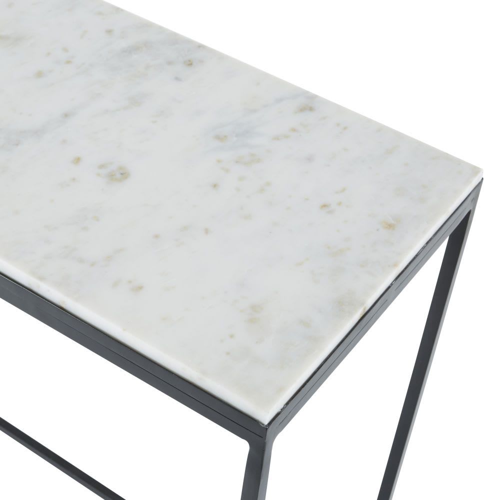 White Marble And Black Metal Console Table Marble | Maisons Du Monde For White Marble Console Tables (View 14 of 20)