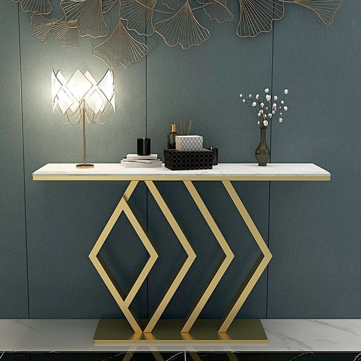 White Rectangular Narrow Console Table Luxury Modern Faux Marble Accent Inside Gray And Gold Console Tables (View 2 of 20)