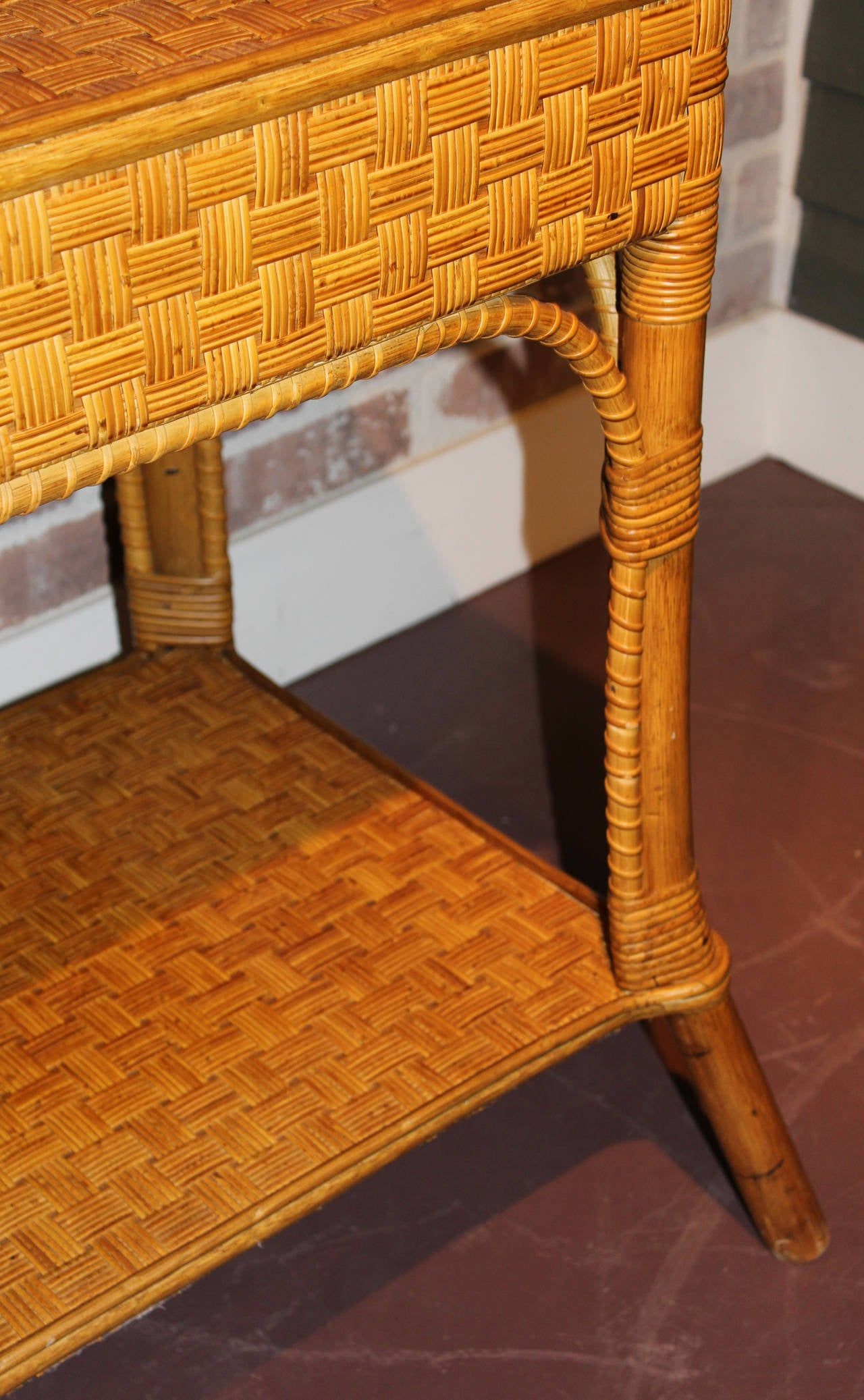 Wicker Console Or Sofa Table At 1stdibs Pertaining To Wicker Console Tables (View 3 of 20)