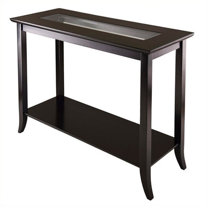 Winsome Genoa Rectangular Console Table In Dark Espresso – 92450 Throughout Chrome And Glass Rectangular Console Tables (View 17 of 20)