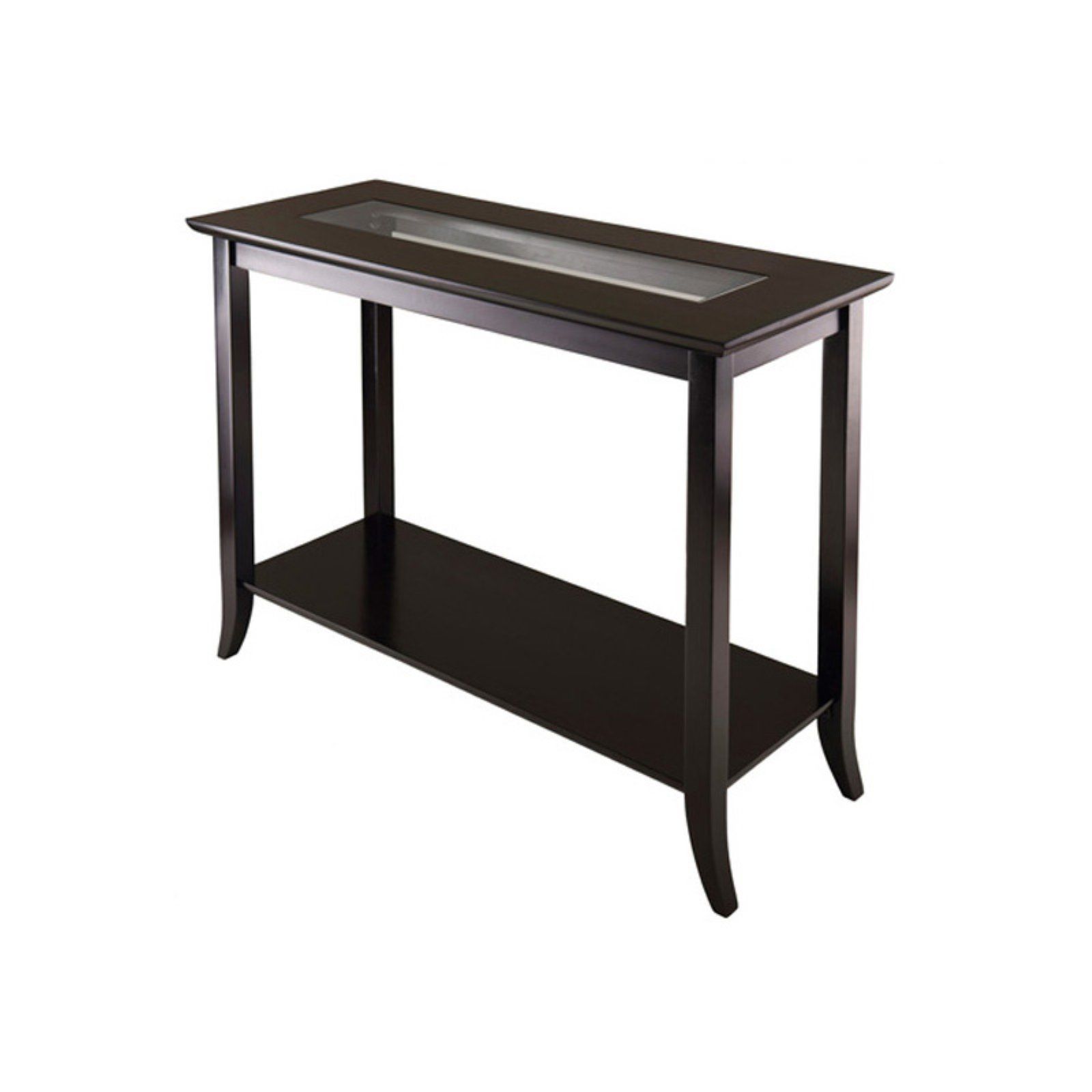 Winsome Genoa Rectangular Console Table With Glass Top | Winsome Wood With Wood Rectangular Console Tables (View 11 of 20)