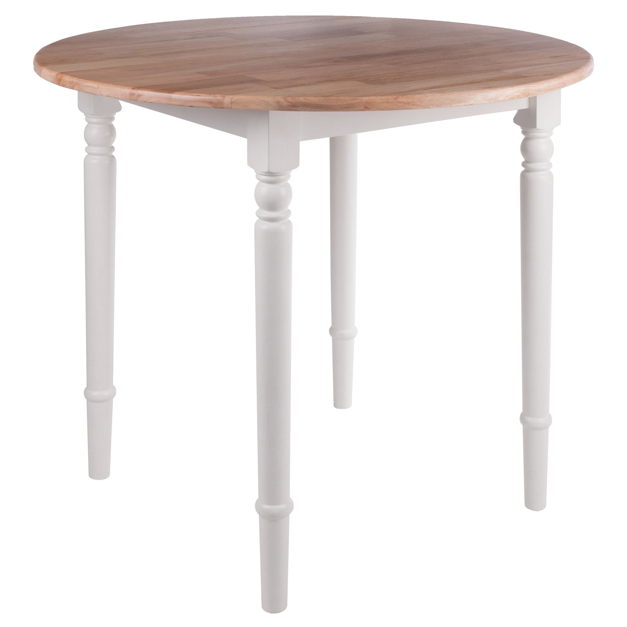Winsome Wood Sorella Round Drop Leaf Table, Natural & White – Walmart In Leaf Round Console Tables (View 16 of 20)